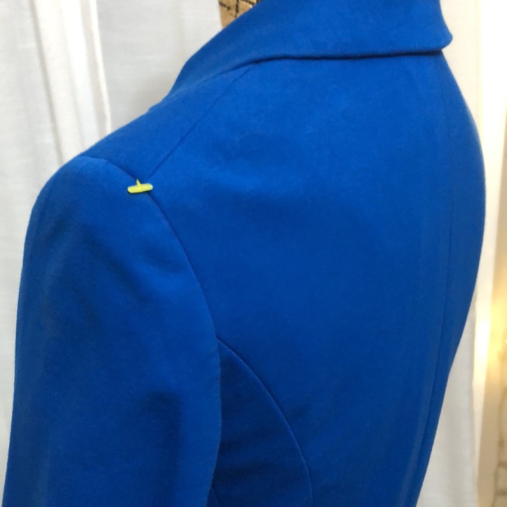 ETCETERA by Carlisle NEW YORK • Blue & Black Blazer Jacket • Zipper Detail - Picture 16 of 17